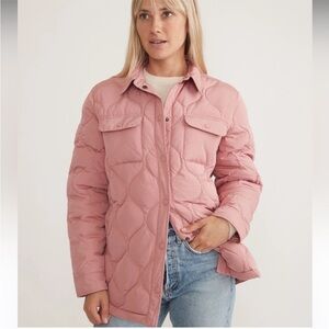 Marine Layer Quilted Pink Puffer Shacket